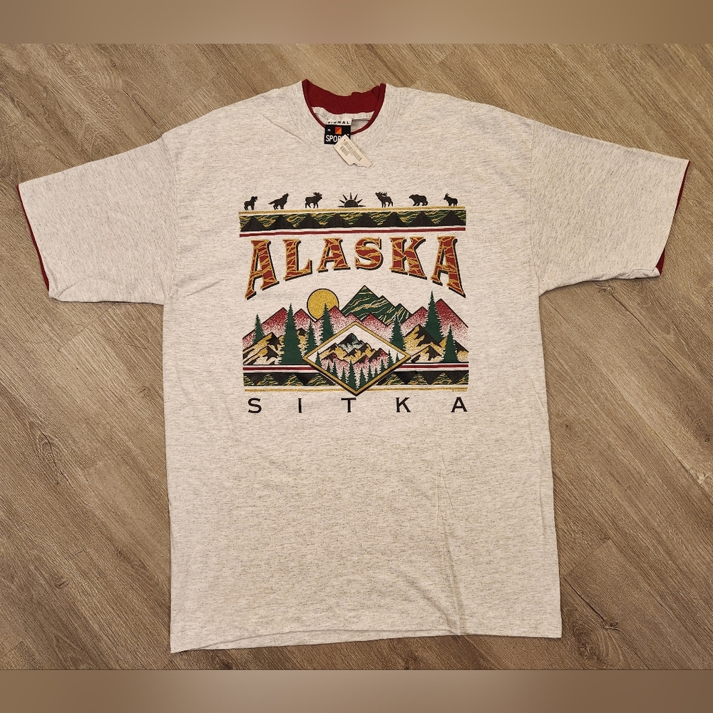 Vintage Signal Sports Sitka Alaska T Shirt Mountain Range Mens Size XL VTG 90s
